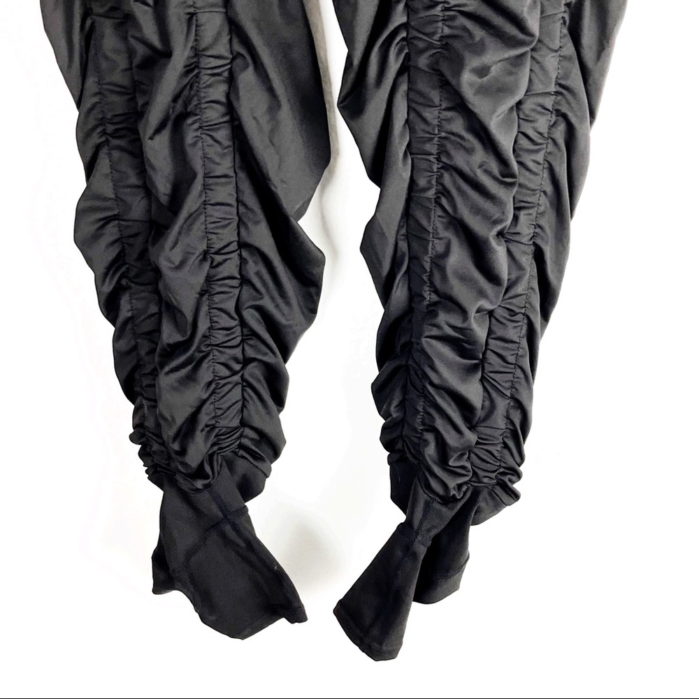 AGOGIE Black Ruched  Wearable Drawstring Waist Compression +40 Leggings Large - Picture 7 of 8
